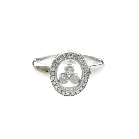 Chopard // 18k White Gold Happy Diamonds Floating Diamond Ring // Ring Size: 4.5 // Store Display