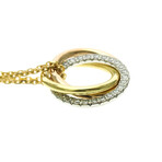 Cartier // 18k Rose Gold + 18k White Gold + 18k Yellow Gold Trinity Diamond Bangle Bracelet // 6.29"-8.07" // Store Display