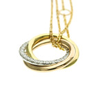 Cartier // 18k Rose Gold + 18k White Gold + 18k Yellow Gold Trinity Diamond Bangle Bracelet // 6.29"-8.07" // Store Display