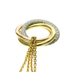 Cartier // 18k Rose Gold + 18k White Gold + 18k Yellow Gold Trinity Diamond Bangle Bracelet // 6.29"-8.07" // Store Display