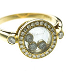 Chopard // 18k Yellow Gold Happy Diamonds Floating Diamond Ring // Ring Size: 6.5 // Store Display
