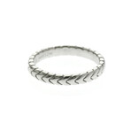 Bulgari // Platinum Spiga Gold Band Ring // Ring Size: 4.75 // Store Display
