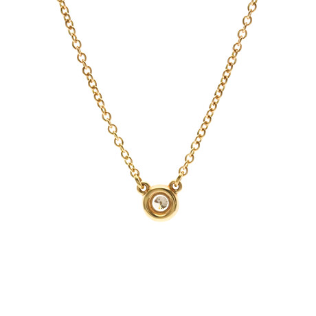 Tiffany & Co. // 18k Rose Gold Diamonds by the Yard Solitaire Pendant Necklace // 16.14" // Store Display