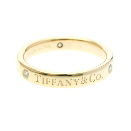 Tiffany & Co. // 18k Rose Gold Flat Diamond Band Ring // Ring Size: 4 // Store Display