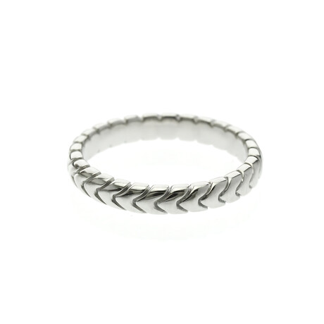 Bulgari // Platinum Spiga Gold Band Ring // Ring Size: 4.75 // Store Display