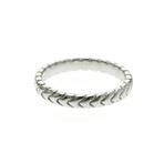 Bulgari // Platinum Spiga Gold Band Ring // Ring Size: 4.75 // Store Display