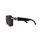 Versace // Men's VE4399 GB1/87 Aviator // Black Gold + Dark Gray