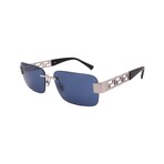 Versace // Men's VE2298-100180 Square // Silver + Dark Blue