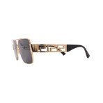 Versace // Men's VE2290-100287 Square // Gold + Dark Grey