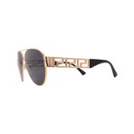 Versace // Men's VE2289-100287 Aviator // Gold + Dark Grey