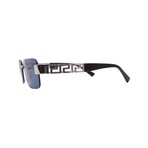 Versace // Men's VE2298-100180 Square // Silver + Dark Blue