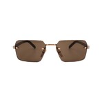 Prada // Men's PRD55S-5AK90F Square // Gold + Light Brown