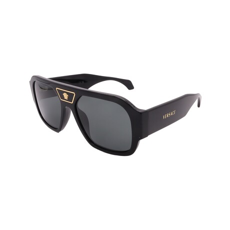 Versace // Men's VE4508U-GB1/87 Aviator // Black + Dark Grey