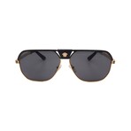 Versace // Men's VE2294-100287 Aviator // Black Gold + Dark Grey