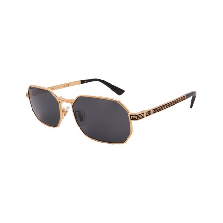 Versace // Men's VE2297-100287 Pilot // Gold + Dark Grey