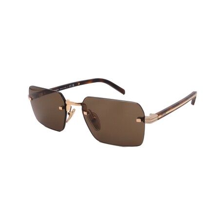 Prada // Men's PRD55S-5AK90F Square // Gold + Light Brown