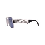 Versace // Men's VE2290-100180 Square // Silver + Dark Blue