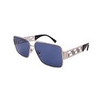 Versace // Men's VE2290-100180 Square // Silver + Dark Blue
