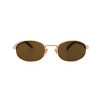 Prada // Men's PRB53S-5AK09Z Round // Gold + Dark Brown