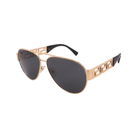 Versace // Men's VE2289-100287 Aviator // Gold + Dark Grey