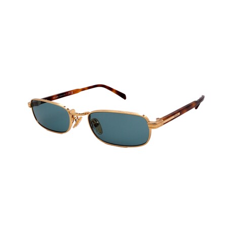 Prada // Men's PRB54S-5AK40K Square // Gold + Petrol Brown