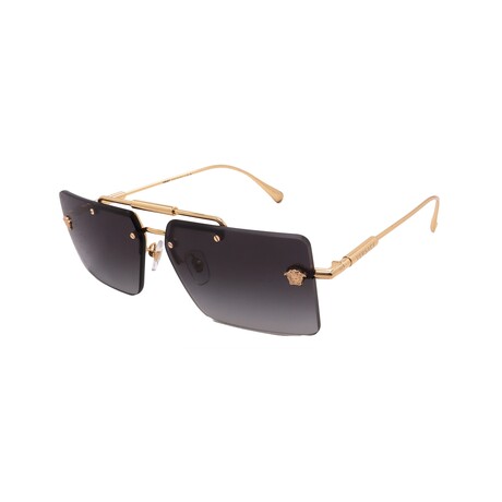 Versace // Men's VE2245 10028G Square // Gold + Grey Gradient