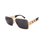 Versace // Men's VE2290-100287 Square // Gold + Dark Grey
