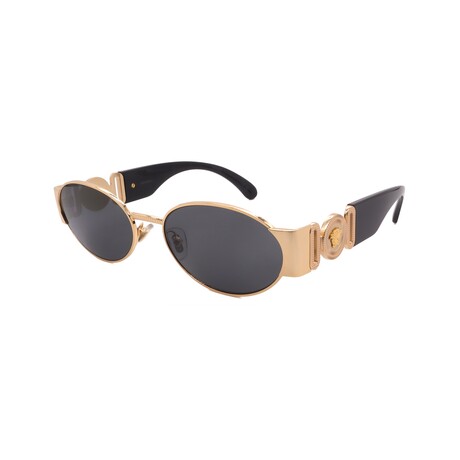 Versace // Men's VE2299-100287 Round // Gold Black + Dark Grey