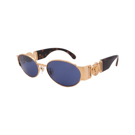 Versace // Men's VE2299-100280 Round // Gold Black + Blue