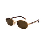 Prada // Men's PRB53S-5AK09Z Round // Gold + Dark Brown