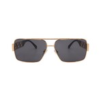 Versace // Men's VE2290-100287 Square // Gold + Dark Grey