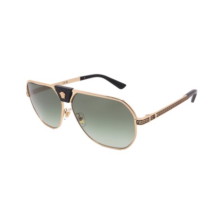 Versace // Men's VE2294-10028E Aviator // Gold + Green Gradient