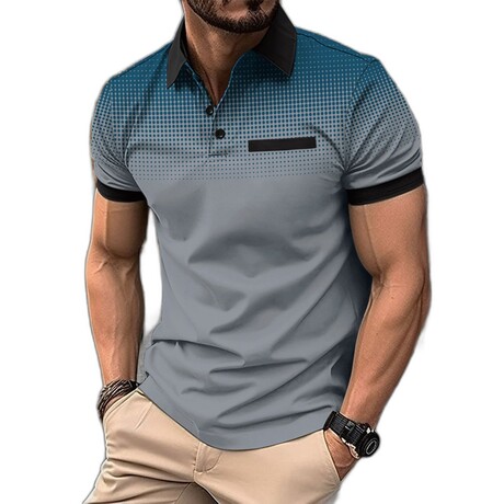 Gradient Short Sleeve Polo // Grey (XS)
