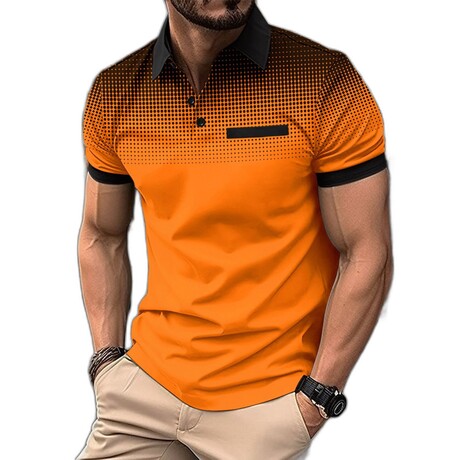 Gradient Short Sleeve Polo // Orange (XS)