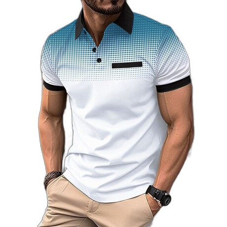 Gradient Short Sleeve Polo // White (XS)