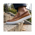 22's Penny Loafer Leather Low Top Sneakers // Tan (US: 7)