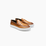 22's Penny Loafer Leather Low Top Sneakers // Tan (US: 10.5)