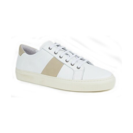 Striped Sneakers // White/Beige (US: 8)