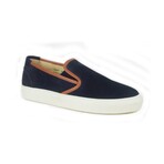 Leather Slip-On Sneakers // Navy / Cognac (US: 8.5)