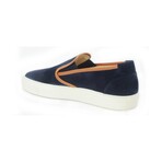 Leather Slip-On Sneakers // Navy / Cognac (US: 8.5)