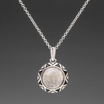 Muonionalusta Meteorite Round Pendant (8.4gr.) + 18" Sterling Silver Chain