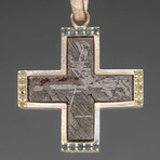 Genuine Muonionalusta Meteorite Cross Pendant (15gr.) + 18" Sterling Necklace
