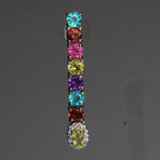 Sterling Silver Gemstone 5x35mm Drop Stud Earrings