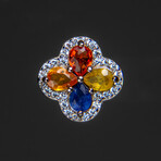 Multi Gemstone Sterling Silver 10mm Stud Earrings // Pear