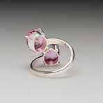 Pink Topaz Gemstone Sterling Silver Ring // Size 7.5