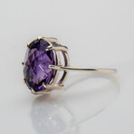 Amethyst Gemstone Sterling Silver Ring // Size 7