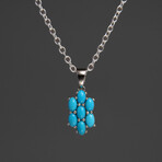 Sterling Silver Turquoise Pendant + 18" Sterling Silver Necklace