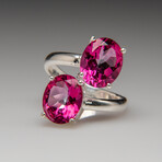 Pink Topaz Gemstone Sterling Silver Ring // Size 7.5
