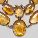 Genuine Rutilated Quartz Sterling Silver Statement Necklace // 16"