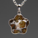 Sericho Pallasite Meteorite Pendant (5gr.) + 18" Sterling Silver Chain